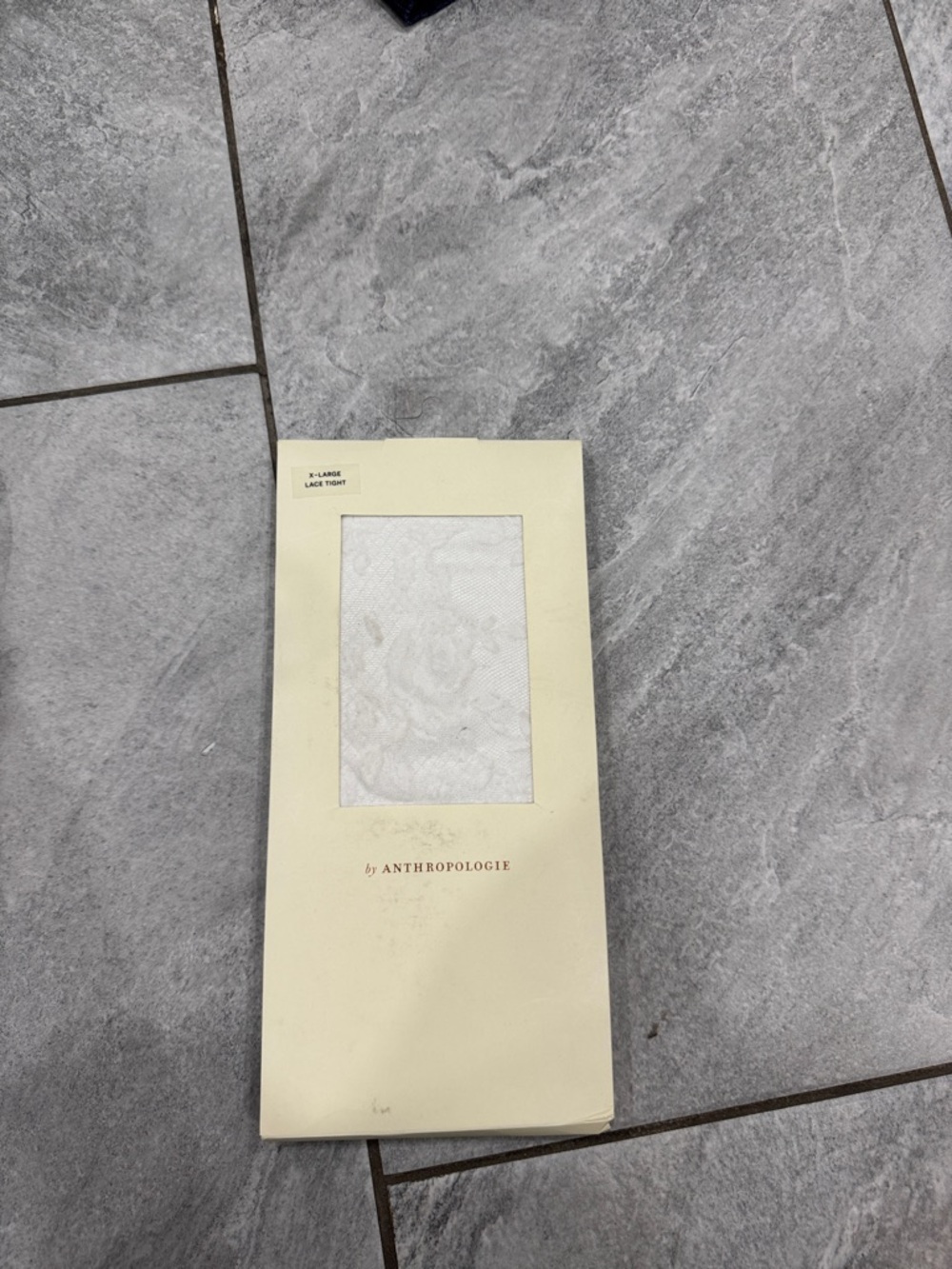 Anthropologie White Lace Tights in Ivory Box - XL